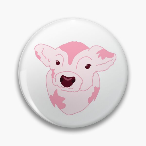 Artikelvorschau, Rosa flauschige Kuh-Aufkleber entworfen und verkauft von thicker than a sticker.