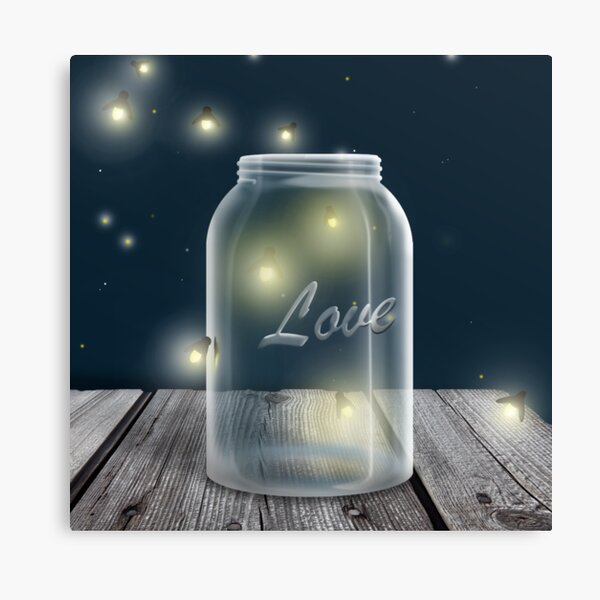 Midnight Firefly Mason Jar Canvas Print
