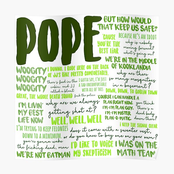"Pope Outer Banks Quotes" Poster for Sale by mutualletters Redbubble