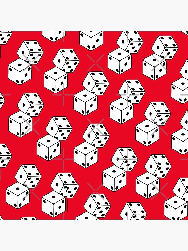 two dice pattern print red postcard by alainakozyart redbubble