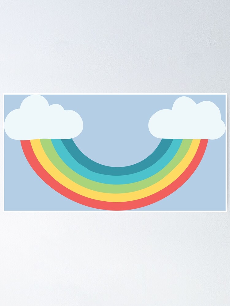 Playroom Play The Day Away Pastel Rainbow Poster