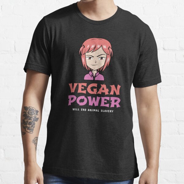 "Vegan Power Anime Girl & Animal Activist" Tshirt for Sale by