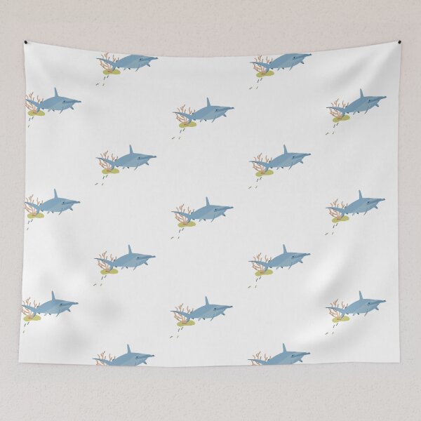 Artikelvorschau, Hammerhai mit kleinen Fischen (Sea Creature) entworfen und verkauft von PleatedCircles.