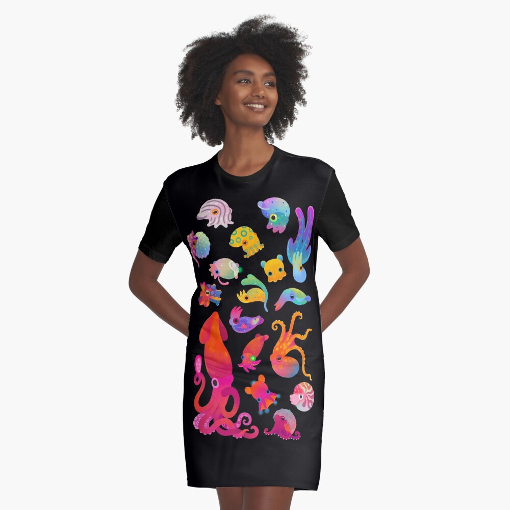 Cephalopod Graphic T-Shirt Dress