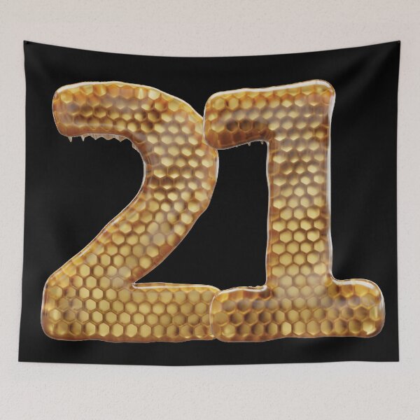 Item preview, 21 Number 3d Honey Numbers Font designed and sold by HelloFromAja.