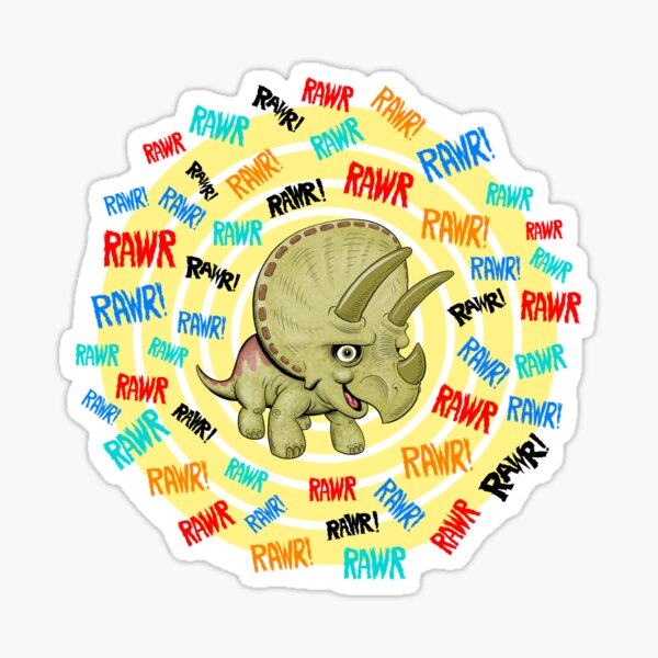 Triceratops Rawr Sticker