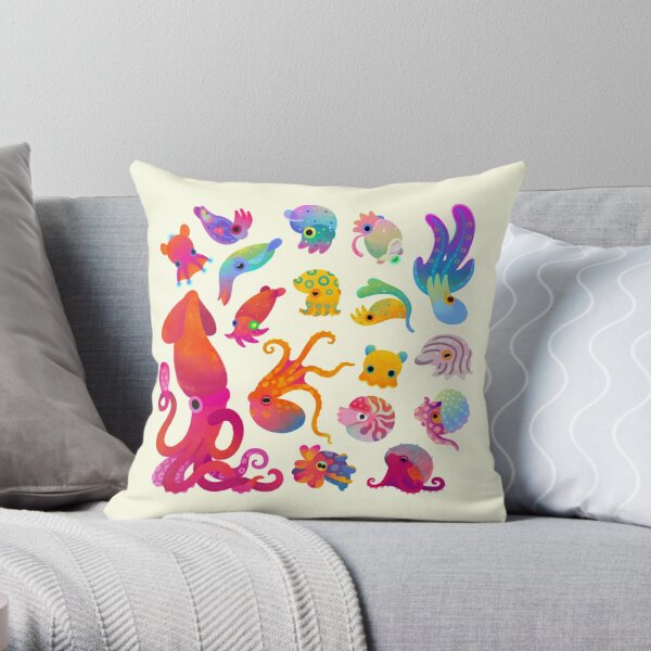 Octopus Accent Pillow Cephalopod by Patricia_braune Marine Sea Creatures  Sea Life Octopi Rectangle Lumbar Throw Pillow by Spoonflower 