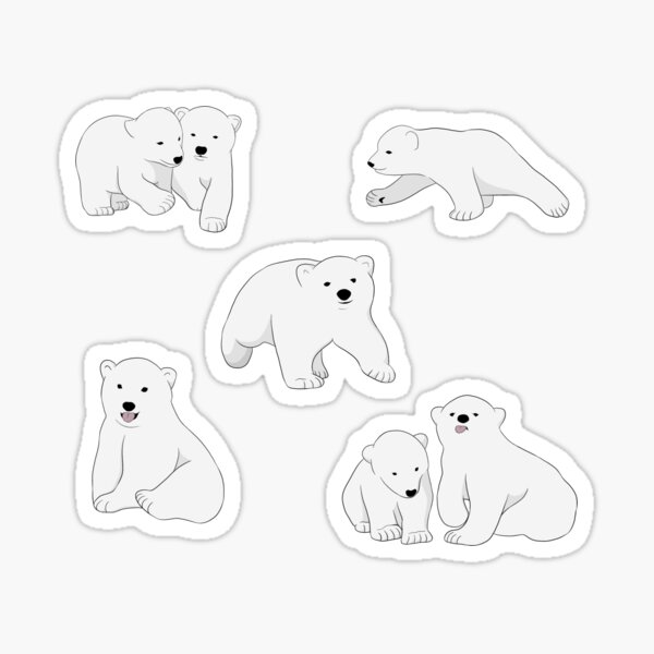 Polar Bear Cubs Sticker