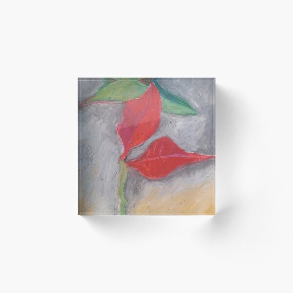 Poinsettia a flower Acrylic Block
