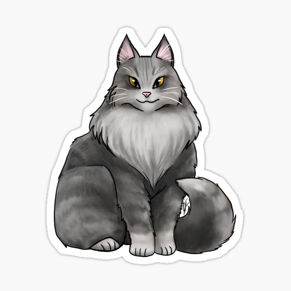 Mane Coon Cat - Gray Sticker