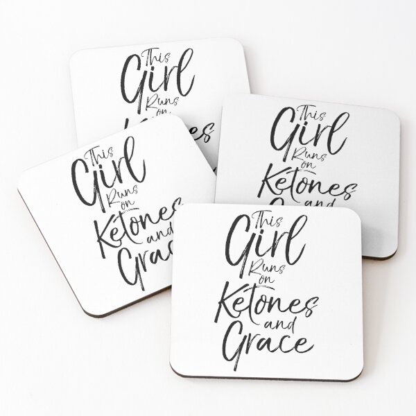 Item preview, This Girl Runs on Ketones and Grace Funny Keto Quote designed and sold by TNDesignStudio.