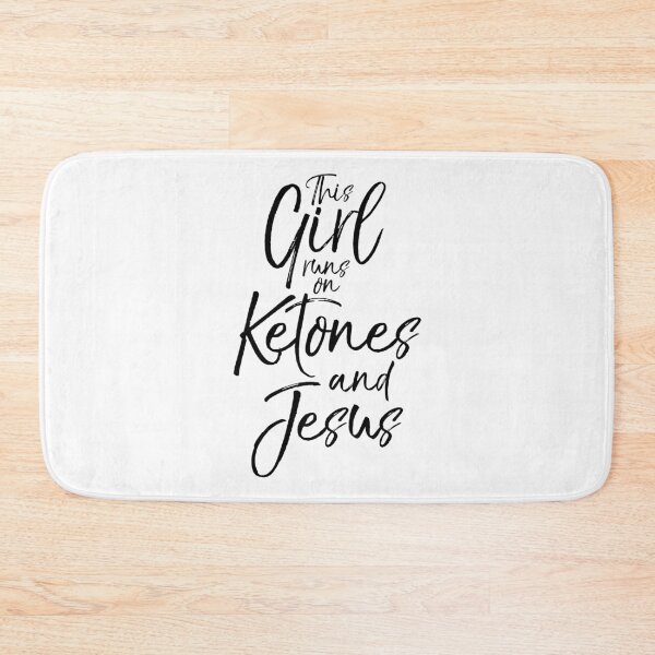 Item preview, This Girl Runs on Ketones and Jesus Funny Keto Quote designed and sold by TNDesignStudio.