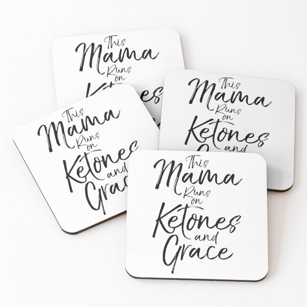Item preview, This Mama Runs on Ketones and Grace Funny Keto Quote designed and sold by TNDesignStudio.
