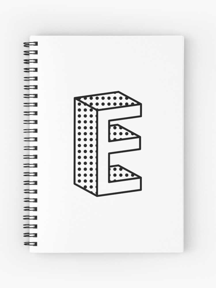 3d Ben Day Dot Isometric Letter E Spiral Notebook By Murialbezanson Redbubble