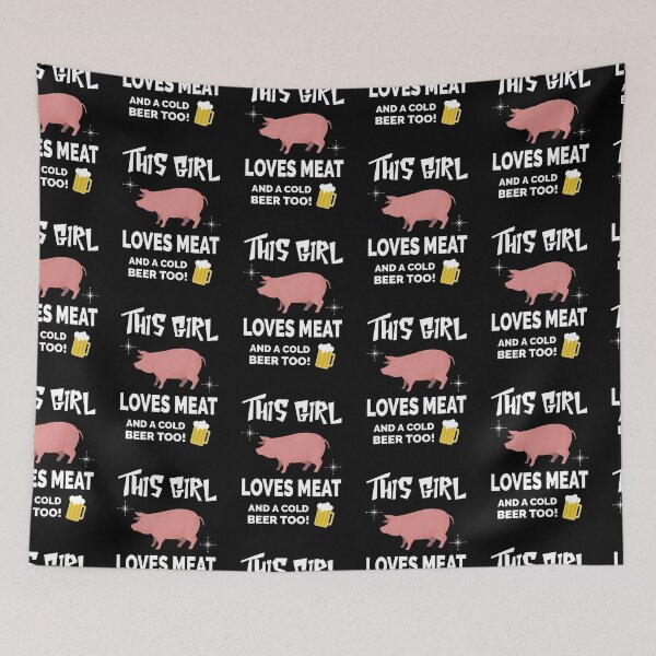 Item preview, This Girl Loves Meat and a Cold Beer Too - BBQ designed and sold by MoonsmileProd.
