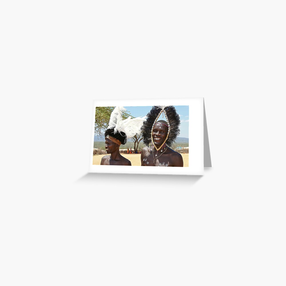Massai Warriors at Samburu Village Greeting Card