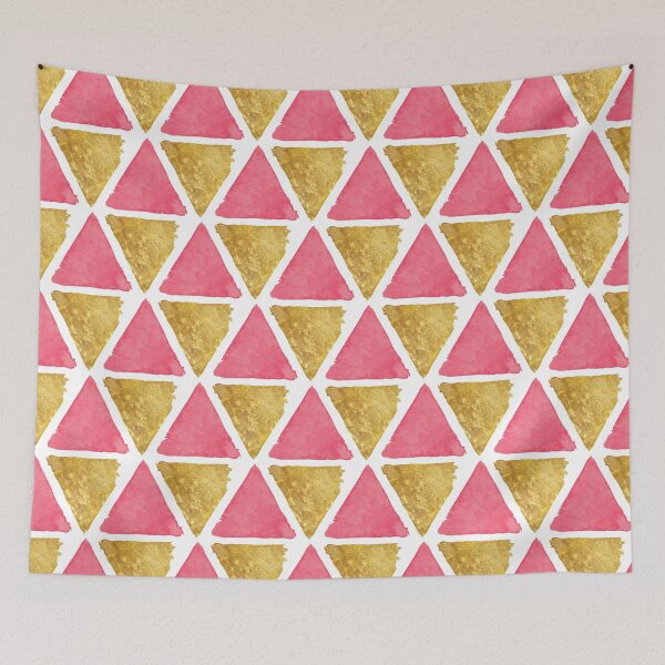 Item preview, Pink and Gold Triangles designed and sold by AnastasiaDesign.
