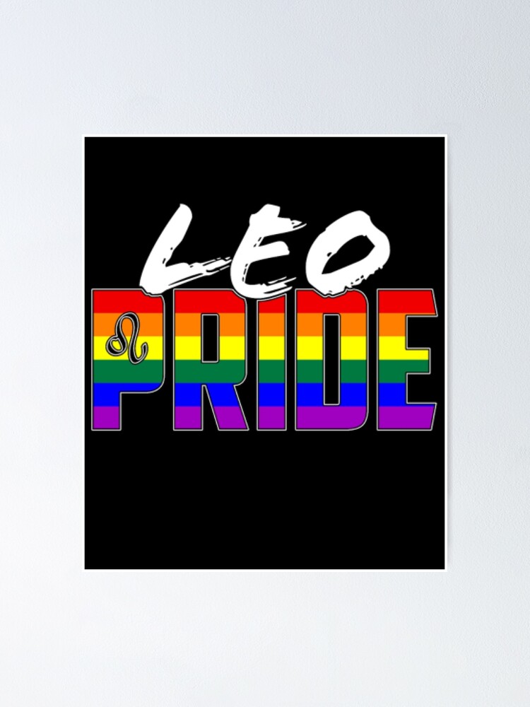 Lgbt Leo Pride Flag Zodiac Sign Poster By Martinbrenner44 Redbubble