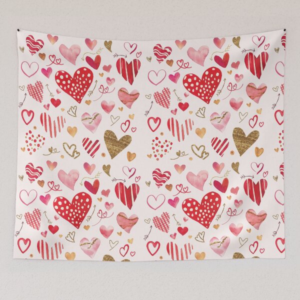 Item preview, Hand Drawn Hearts Pattern designed and sold by AnastasiaDesign.