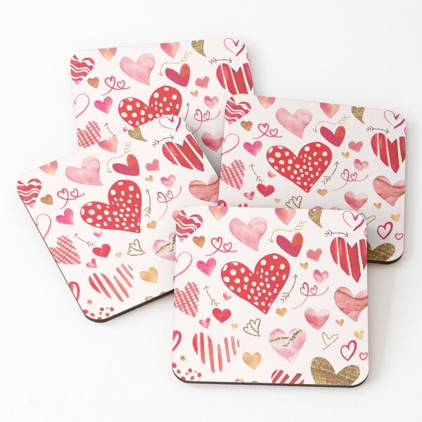 Item preview, Cute Colorful Hearts Pattern designed and sold by AnastasiaDesign.