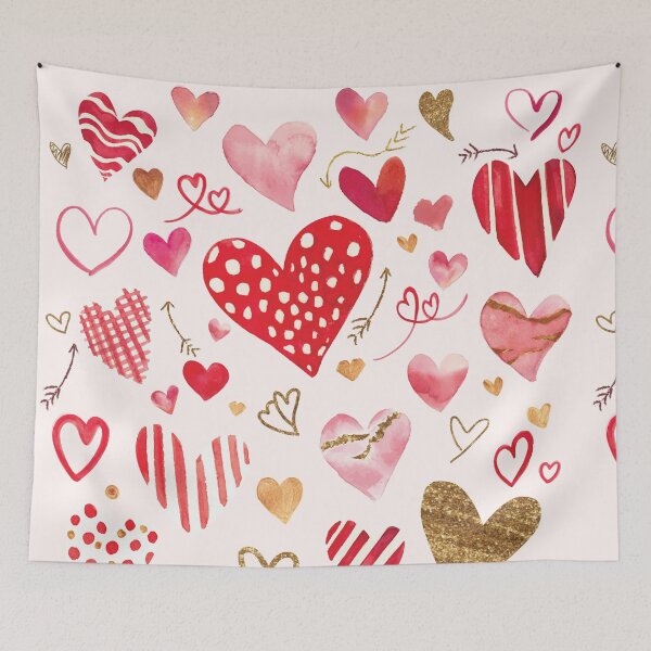 Item preview, Cute Colorful Hearts Pattern designed and sold by AnastasiaDesign.
