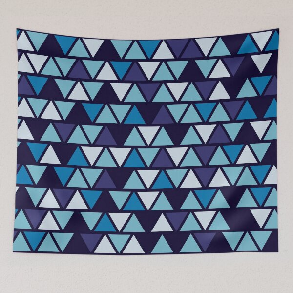 Item preview, Colorful Blue Triangles Geometric Pattern designed and sold by AnastasiaDesign.