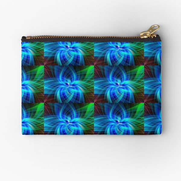 Abstract Swirl Green Clam - Mixed Media DiveArt Zipper Pouch