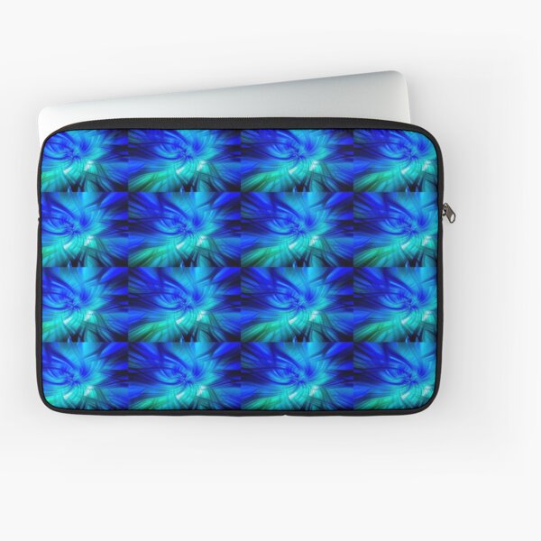 Abstract Swirl Lionfish In Green - Mixed Media DiveArt Laptop Sleeve