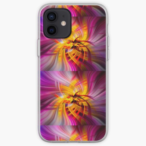 Abstract Swirl Violet Yellow Tube Sponge - Mixed Media DiveArt iPhone Soft Case