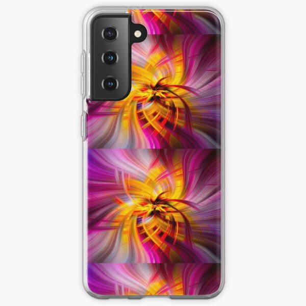 Abstract Swirl Violet Yellow Tube Sponge - Mixed Media DiveArt Samsung Galaxy Soft Case
