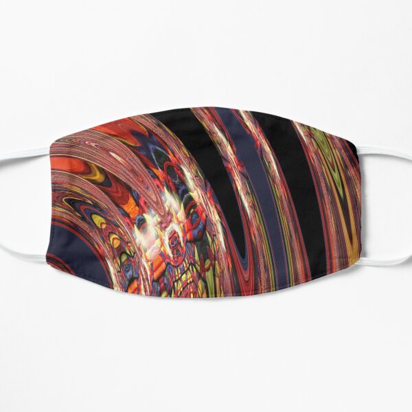 Water Droplet of Red and Black Swirls Flat Mask
