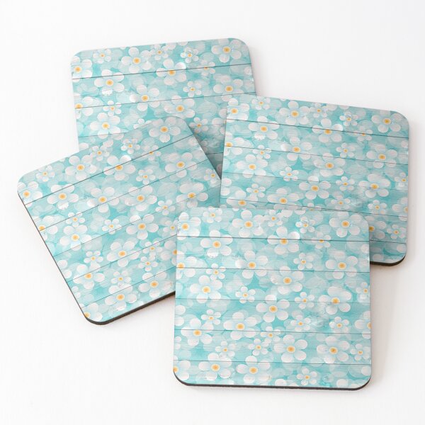 Item preview, Daisy Flowers on Teal Background Happy Daisies Graphic Art Floral Designed Gifts designed and sold by Cute & Sassy Custom Gifting Boutiques.