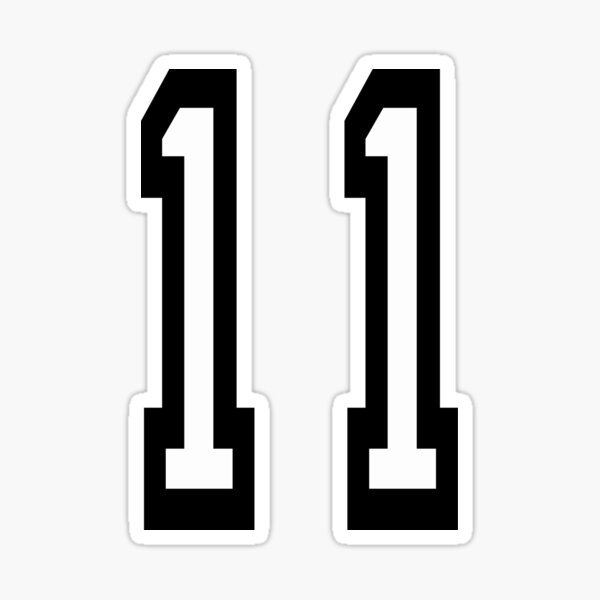 NUMBER 11. TEAM SPORTS, 11th. Eleven, Eleventh, Competition. Sticker