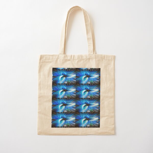 Abstract Swirl Turtle In Blue - Mixed Media DiveArt Cotton Tote Bag