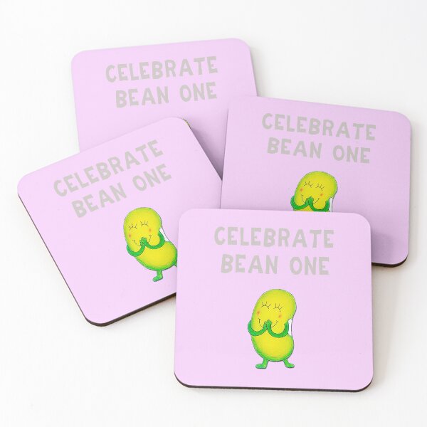 Item preview, Happy 1st Birthday card - pink - Celebrate Bean one designed and sold by Justbeanhappy.