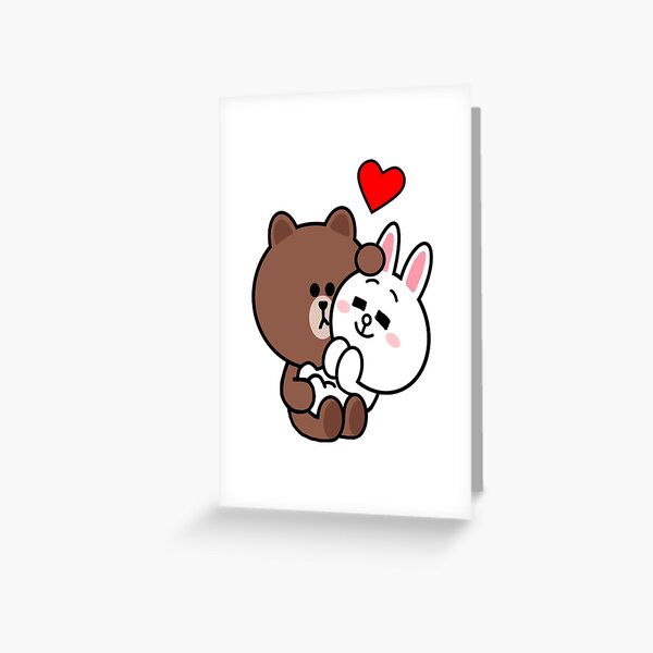 Brown bear cony bunny rabbit love me tender Greeting Card