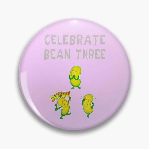 Item preview, Happy 3rd Birthday card - pink - Celebrate Bean three designed and sold by Justbeanhappy.