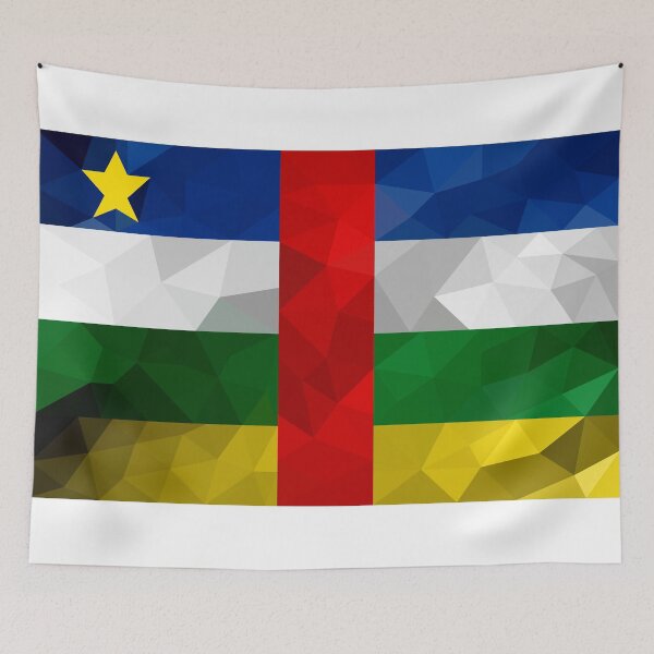 Item preview, Central African Republic Flag Geometric Design – Bold and Colorful Art designed and sold by OrangePoly.