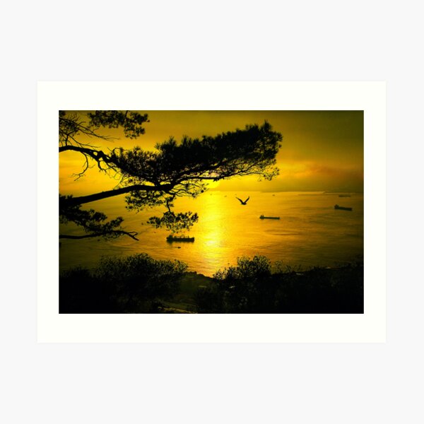 Golden Sunset Gibraltar Art Print