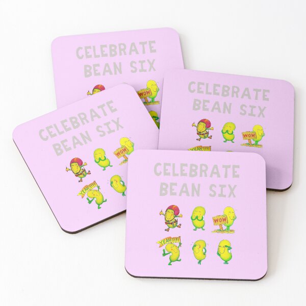Item preview, Happy 6th Birthday card - pink - Celebrate Bean six designed and sold by Justbeanhappy.
