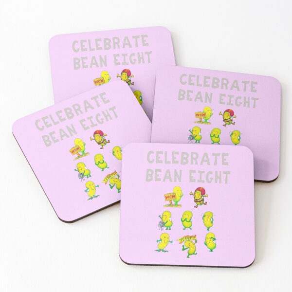 Item preview, Happy 8th Birthday card - pink - Celebrate Bean Eight designed and sold by Justbeanhappy.