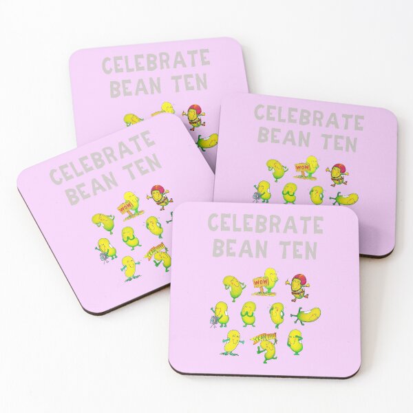 Item preview, Happy 10th Birthday card - pink - Celebrate Bean Ten designed and sold by Justbeanhappy.