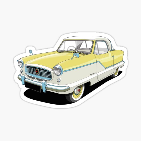 Item preview, Austin Metropolitan in two tone yellow and white designed and sold by candc-retro.