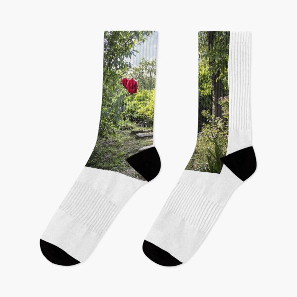 Item preview, Garden with roses and staircase designed and sold by The Nerd Gift Source.