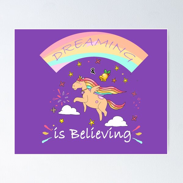 Item preview, Dreaming is Believing,unicorn motivation designed and sold by AYNDesign.