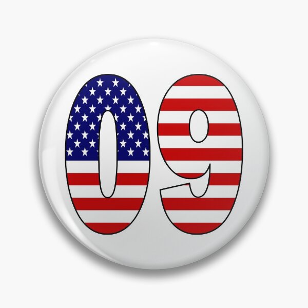 Item preview, Number 09 with USA flag on the background designed and sold by AllShirts21.