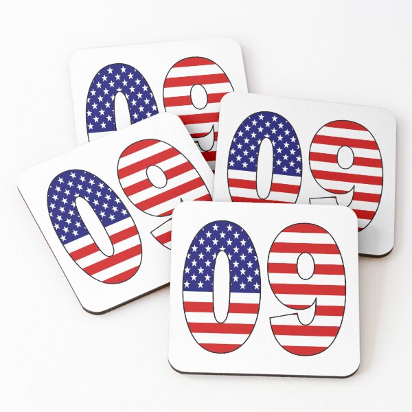 Item preview, Number 09 with USA flag on the background designed and sold by AllShirts21.