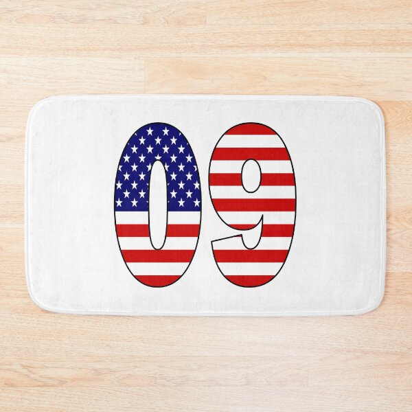 Item preview, Number 09 with USA flag on the background designed and sold by AllShirts21.