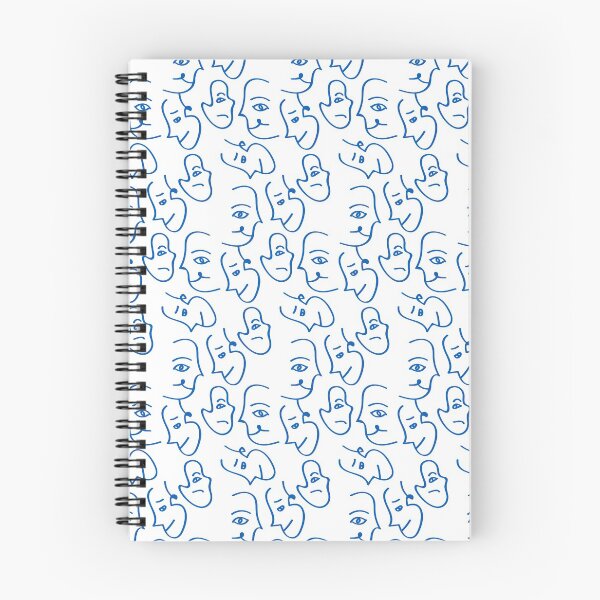 Item preview, Abstract faces line art #blue designed and sold by technicolorable_art.