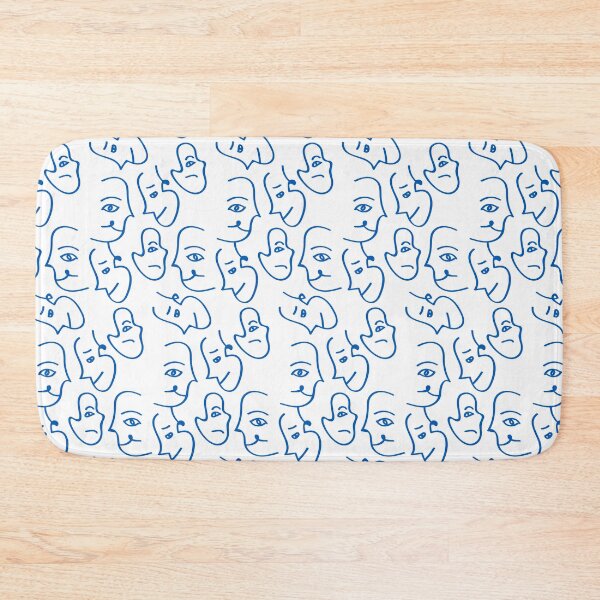Item preview, Abstract faces line art #blue designed and sold by technicolorable_art.